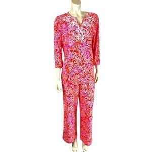 Island Republic Vibrant Floral Tunic/Pant Set Like New Condition Size Medium